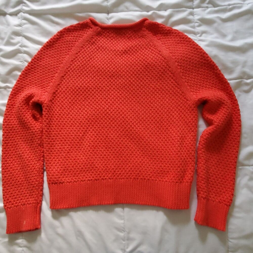 Lauren Ralph Lauren Crew Neck Knit Sweater Coral Orange 100% Cotton Size Small - Picture 10 of 10